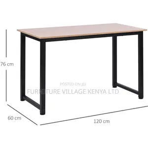 Office Table ; 1.2 Meter Brown Metallic Frame Study Office Table