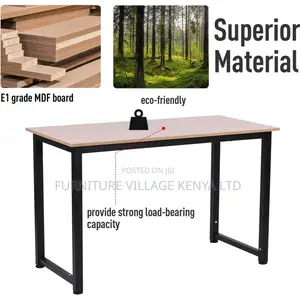 Office Table ; 1.2 Meter Brown Metallic Frame Study Office Table
