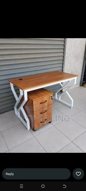 Drawered Metallic Study Desk