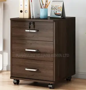 Office Cabinet; Modern File Cabinet Wooden Frame Lock Storage