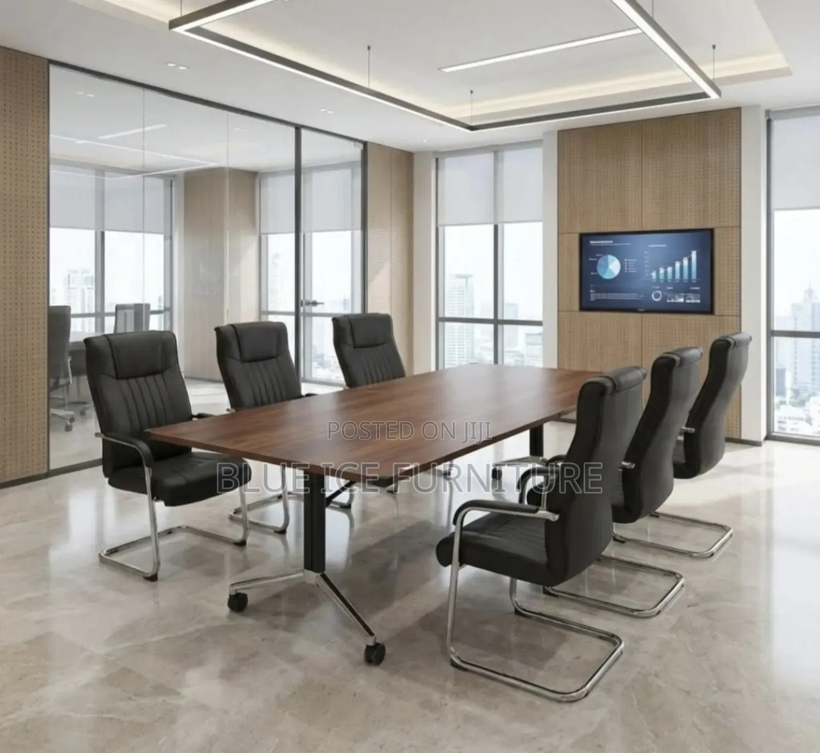 Foldable Meeting Table With Leather Chair