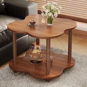 Modern Wooden Flower Shape Vintage Side Table