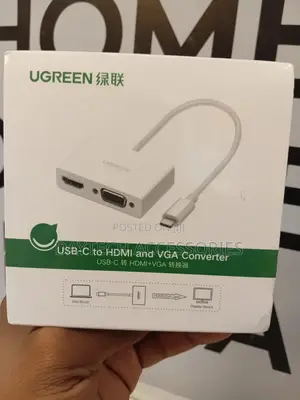 Ugreen Usb Type C to Hdmi + Vga Converter, 15cm - White