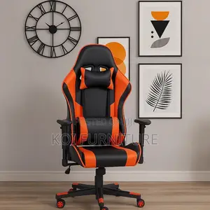 Office Chair : Comfortable Reclining Orange Office Chair