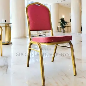 Stackable Armless Red Banquet Boardroom Chair