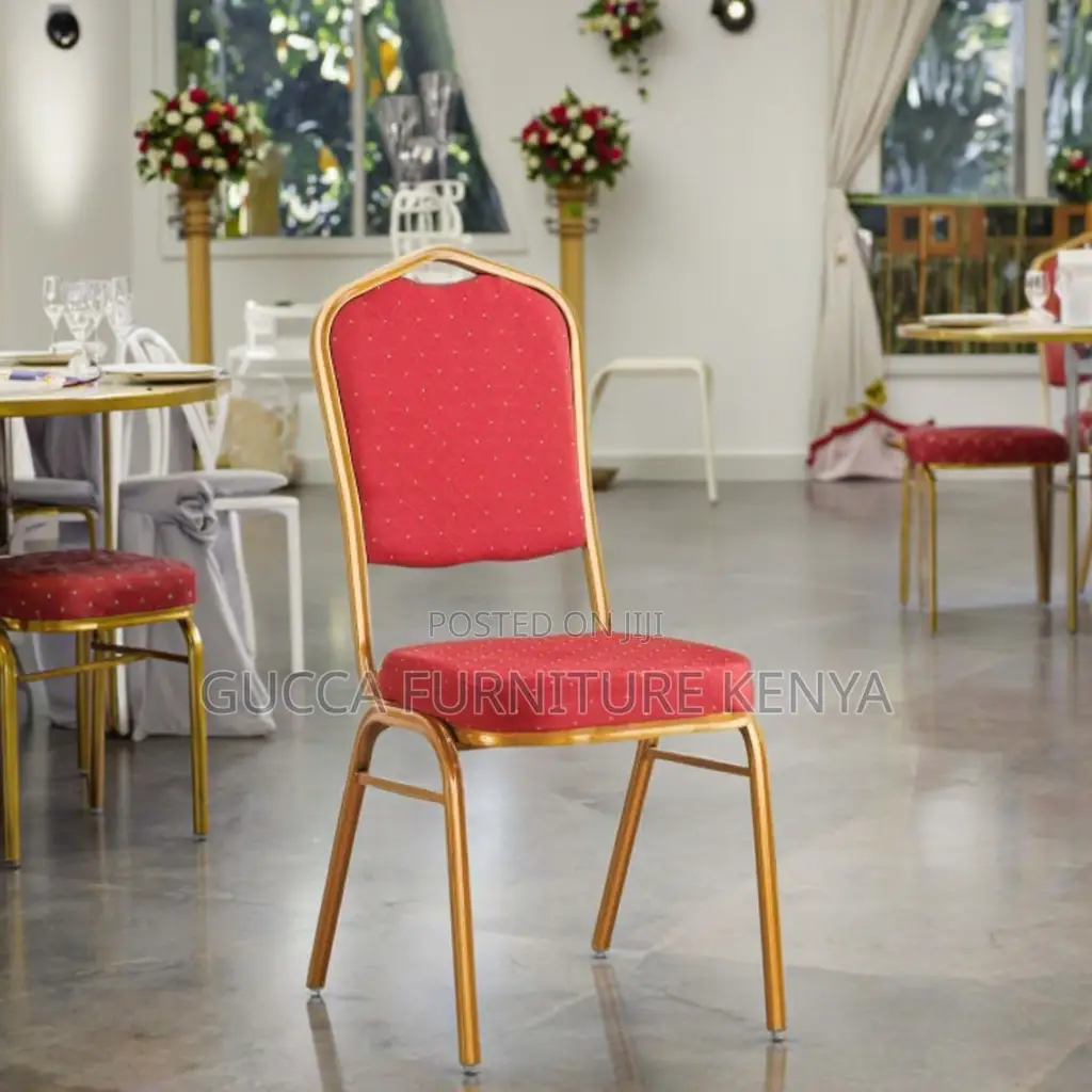 Stackable Armless Red Banquet Boardroom Chair