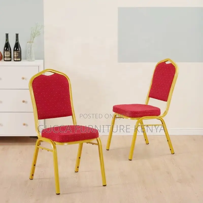 Stackable Armless Red Banquet Boardroom Chair