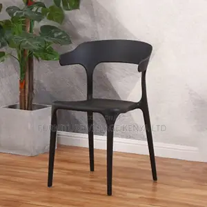 Dining Chair; Modern Style Arm Chair Plastic Open Back Dining Chair