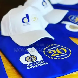 Navy Blue and White Caps We Can Customize With Preferred Logo
