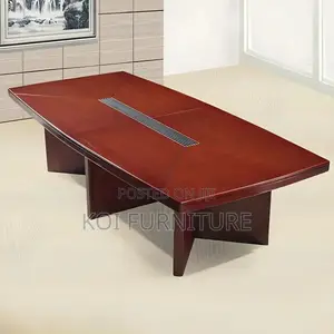 Office Table : 2.4m Mahogany Top Boardroom Table