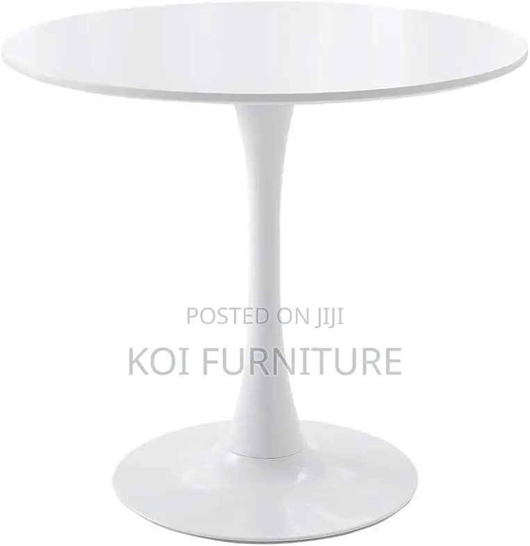 Coffee Table; Sleek Round Marble Coffee Table