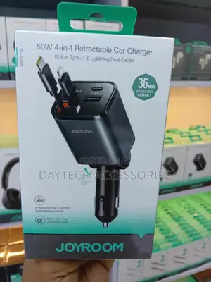 Joyroom 50w Ccl05 Retractable Cables 4-in-1 Car Charger