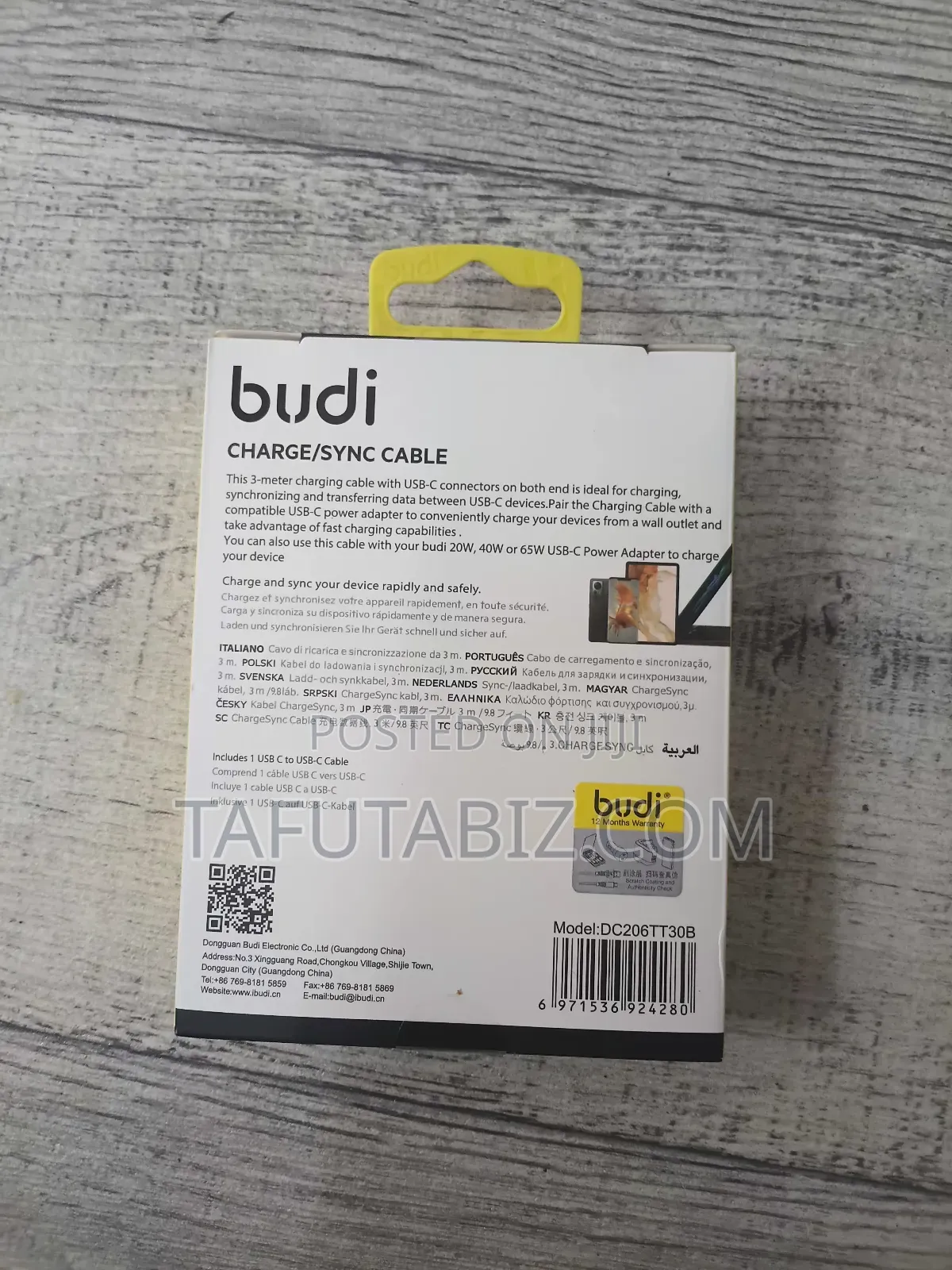Budi Charge /Sync Cable Pd 65w