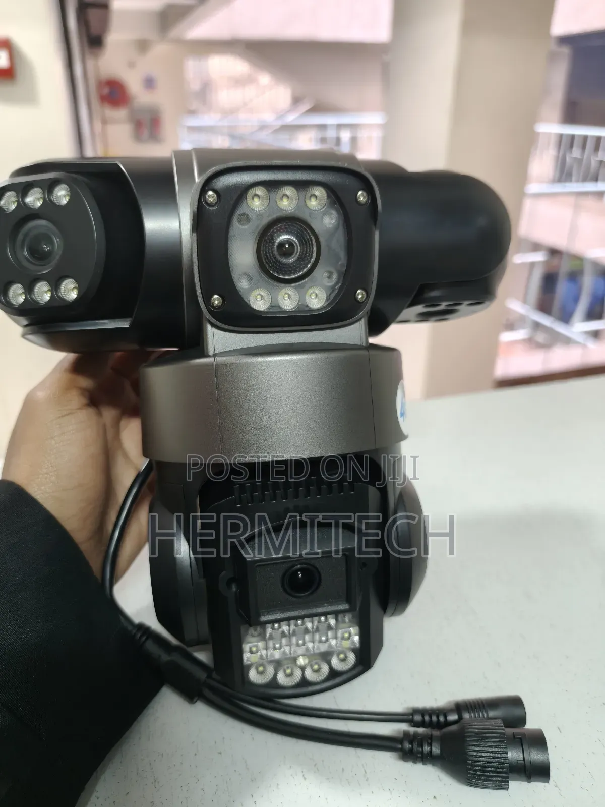 Ethernet Cable 4g Sim Support CCTV Triple Lens With Floodlights