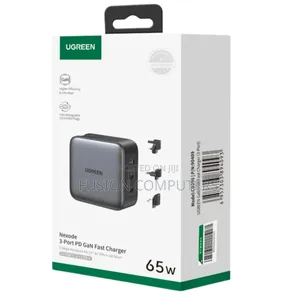 Ugreen 65w 3-Port Gan Fast Charger With Interchangeable – Ug-90409