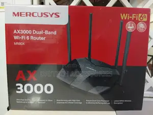 Mercusys Ax3000 Dual-Band Wi-Fi 6 Router (Model Mr80x).