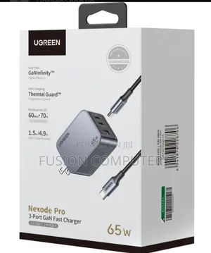 Ugreen X755 Nexode Pro 65w 3-Port Gan Fast Charger (Uk Plug) Grey