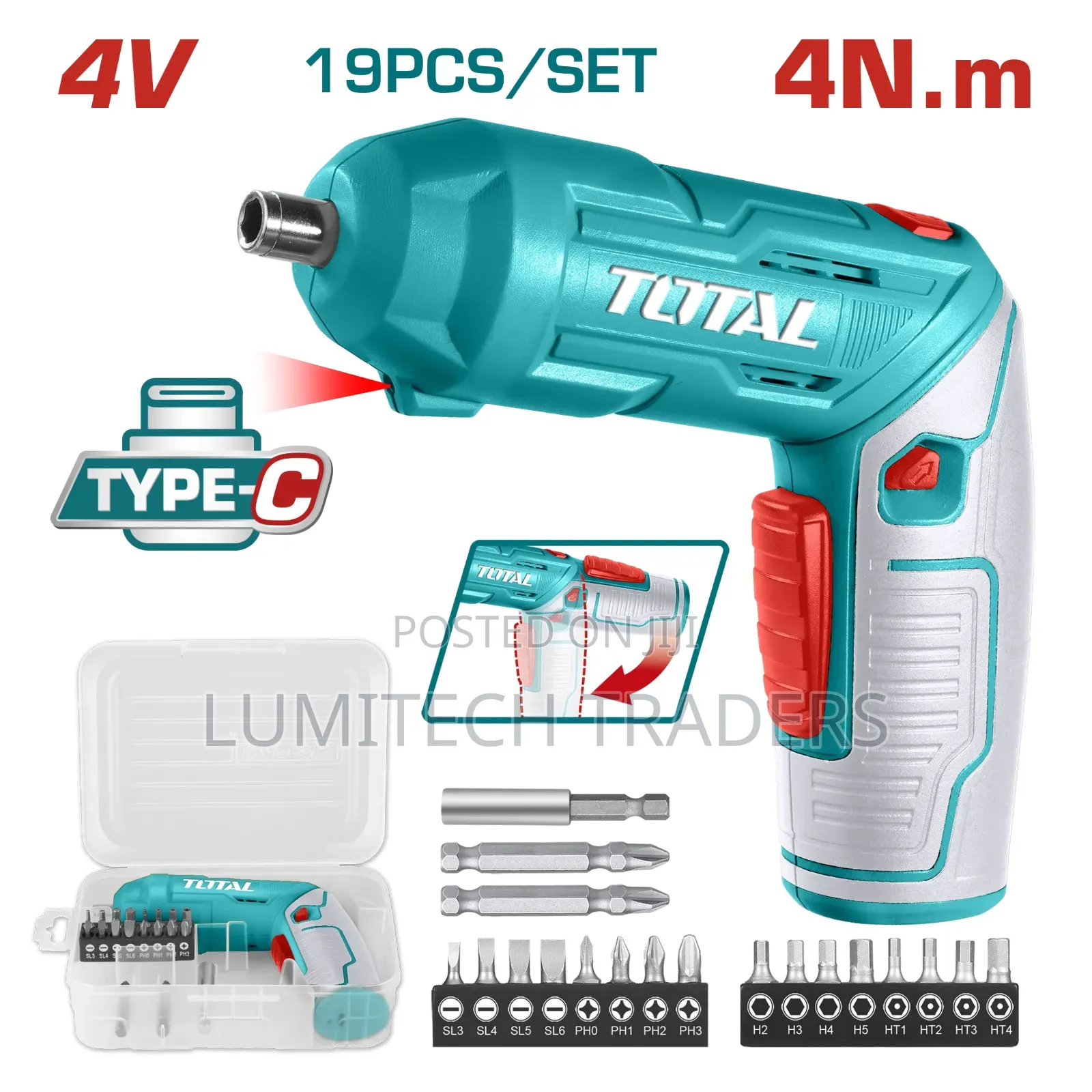 Total Lithium-Ion Cordless Screwdriver Tdl10442