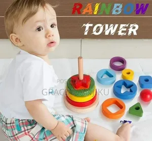 Wooden Rainbow Tower Double Stacked