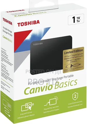 Toshiba Canvio Basics 1tb Portable Hard Drive - Black