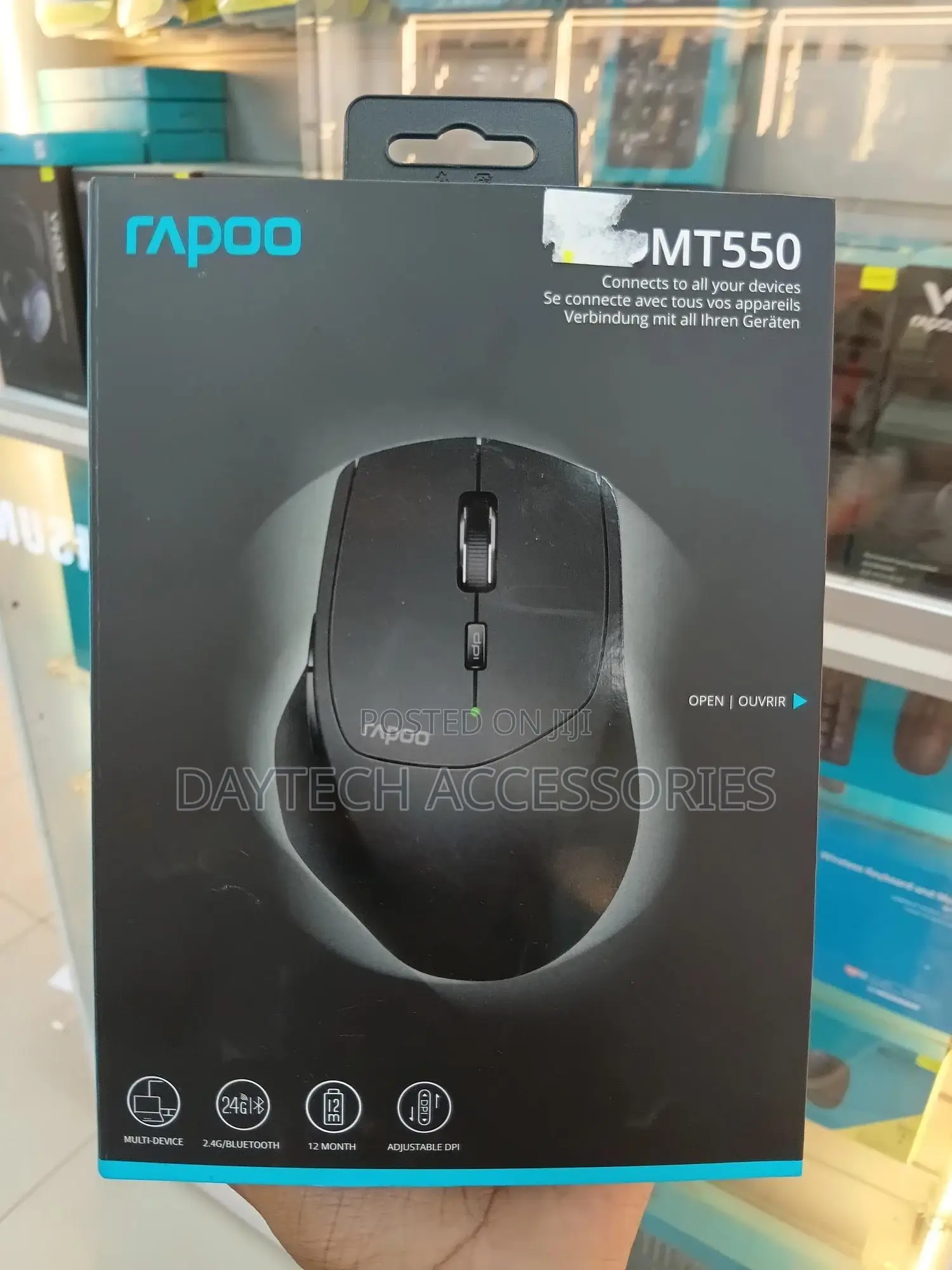 Rapoo Multi-Mode Wireless Mouse Mt550 - Black