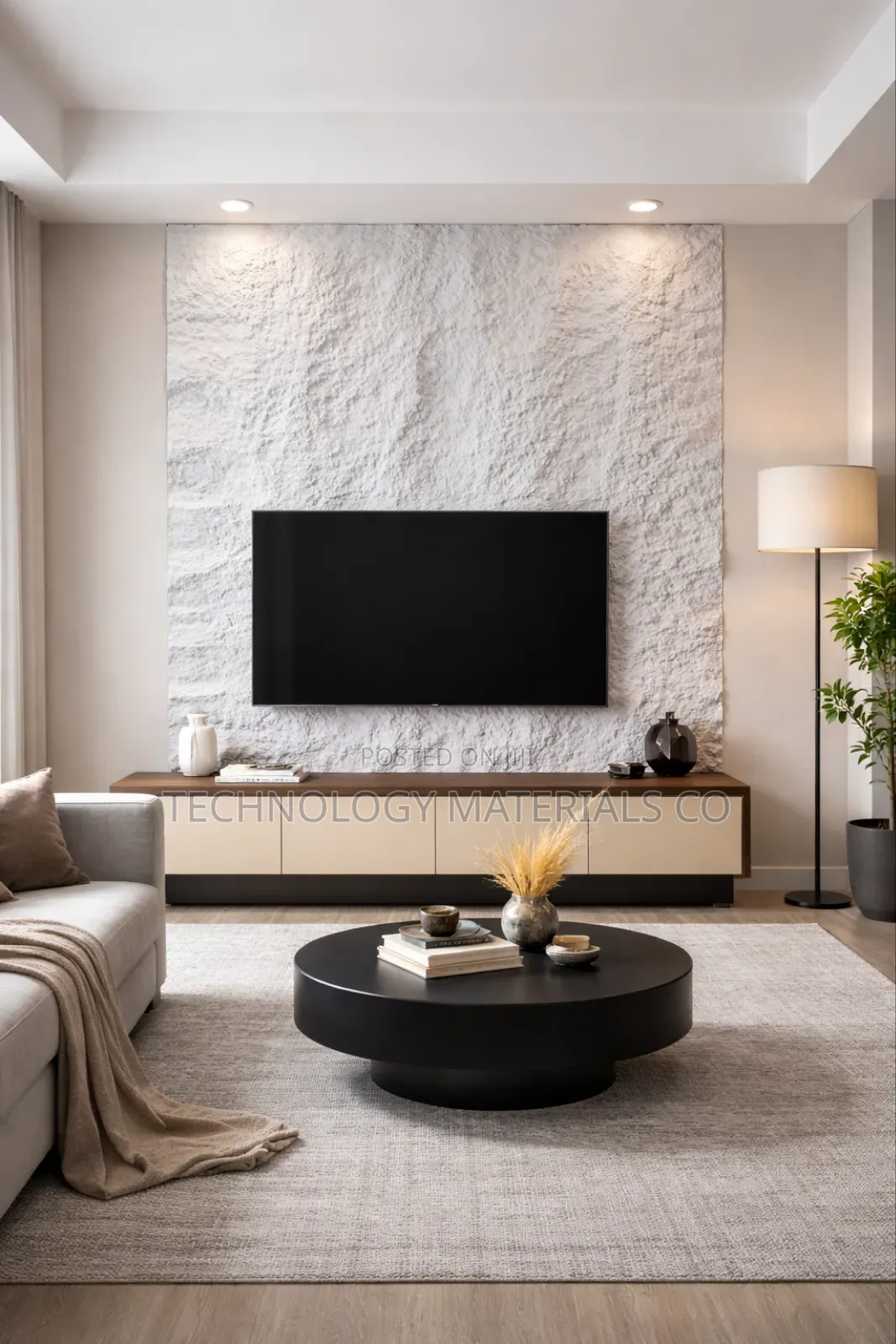 White Rough Stone Pu Wall Panels – Modern Decorative Wall Cladding