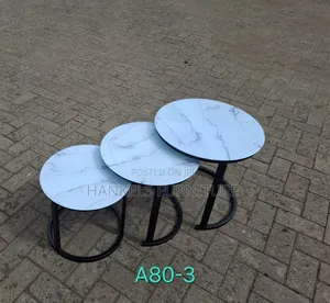 3 in 1 Nesting Stools – Modern Marble Space Saving Living Room Set