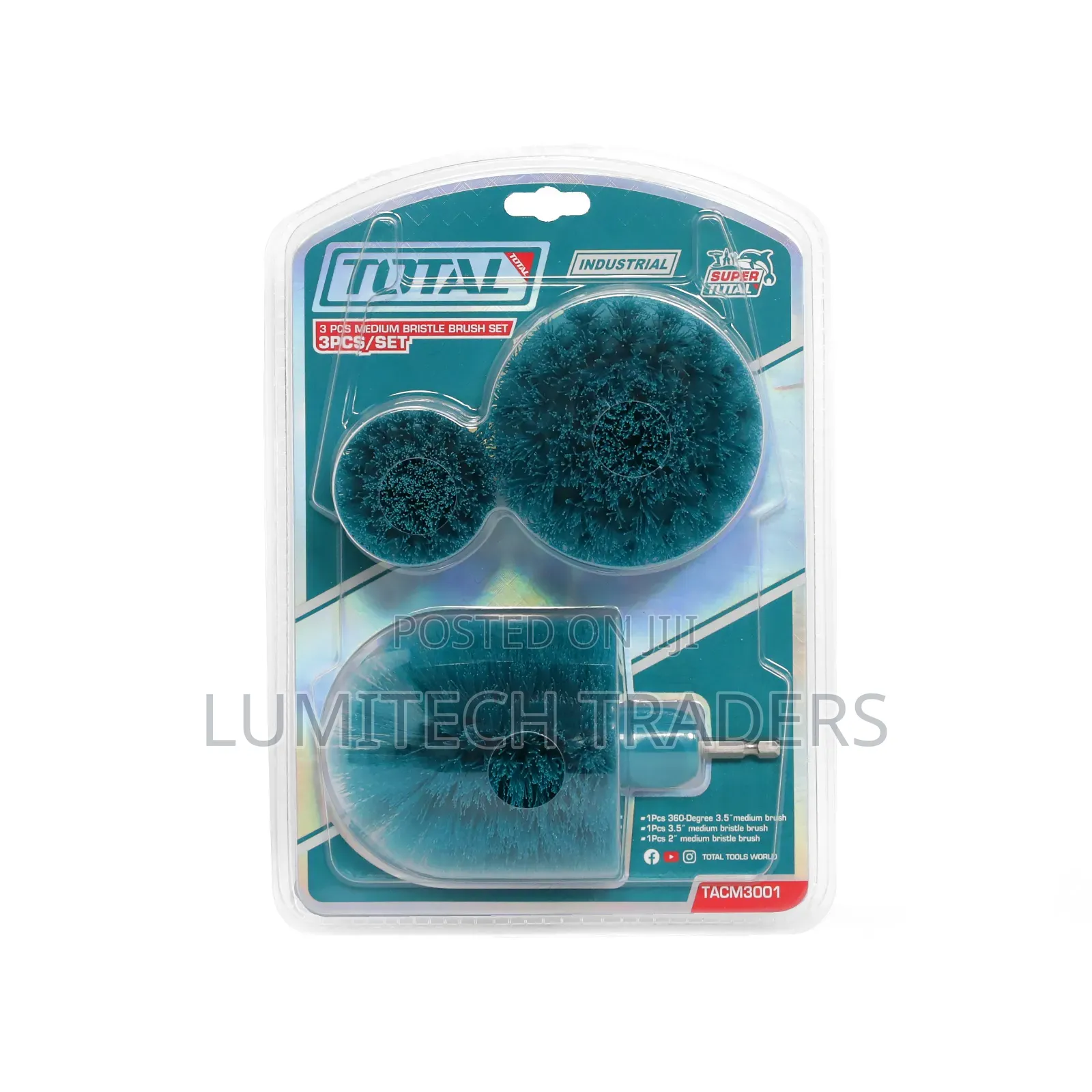 Total Medium Bristle Brush Set ( 3pcs)