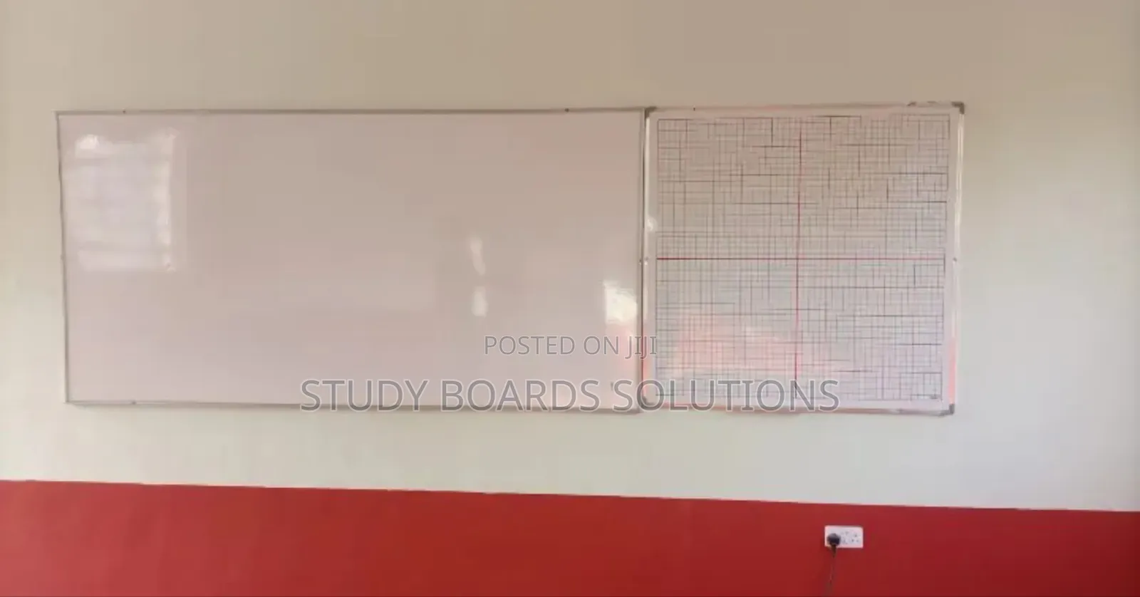 2.4mx1.2m Whiteboard and 1.2mx1.2m Square Grid for Schools
