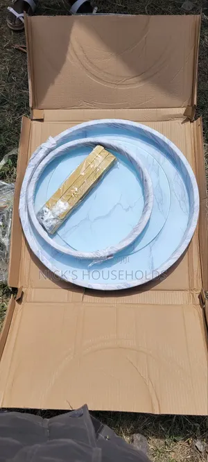 2pcs Round Nesting Table With Glass Marble