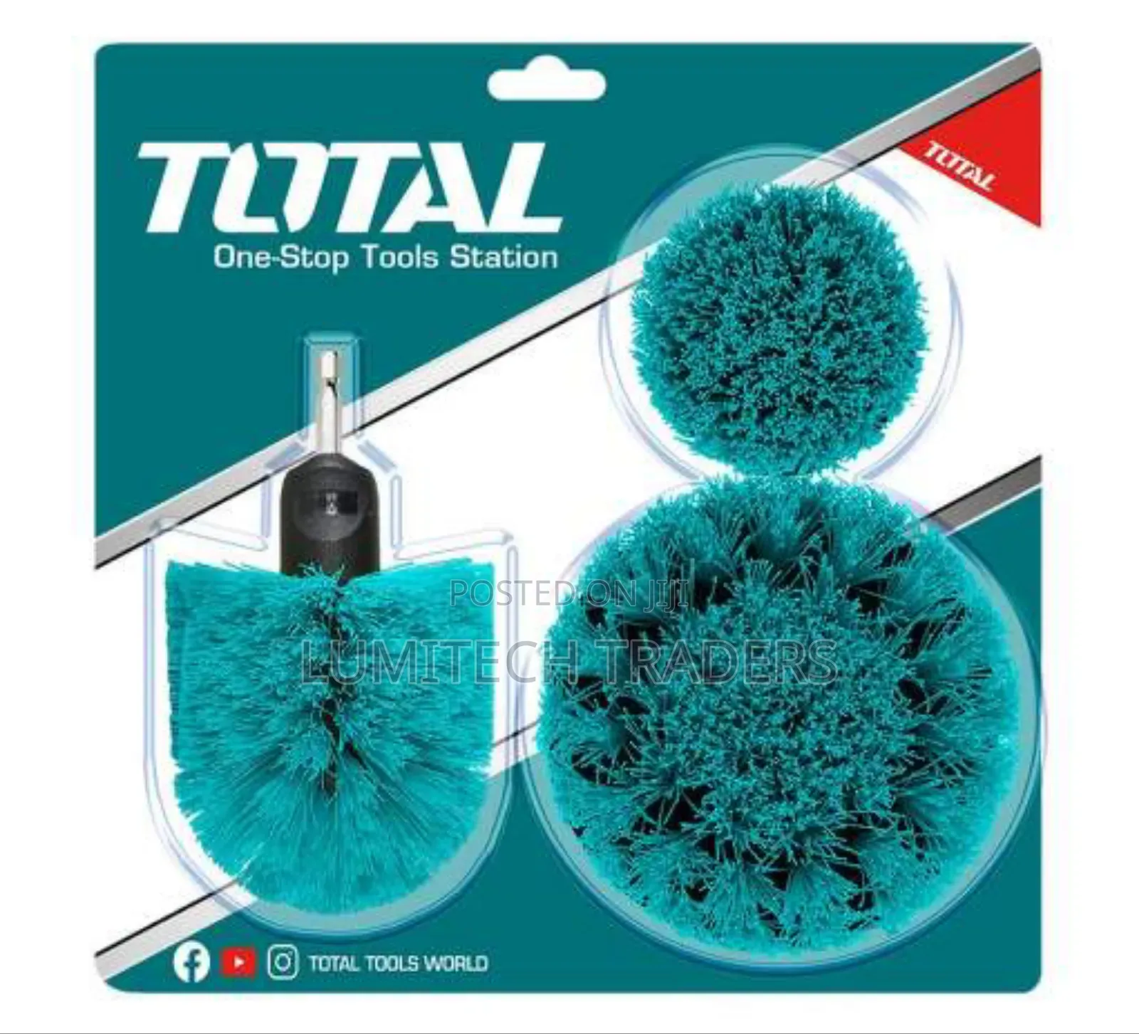 3pcs Total Medium Bristle Brush Set (360 Degree)