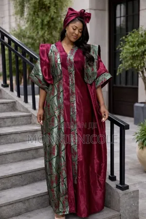 Elegant Burgundy Bubu Dress