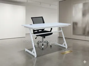 All White Metallic Table