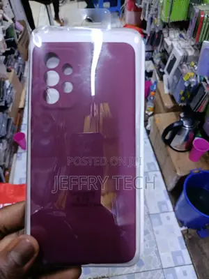 Laspi Maroon Liquid Silicone Samsung Galaxy A73 Case With Cloth Lining