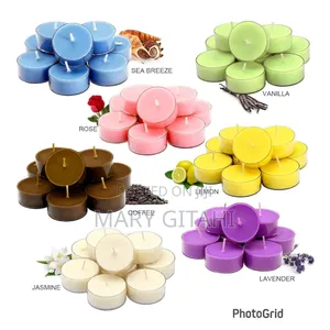 6pc Pack of Scented Candles in Glass Holders