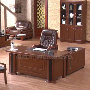 1.6 Meters Mahogany L-Shaped Office Boss Table