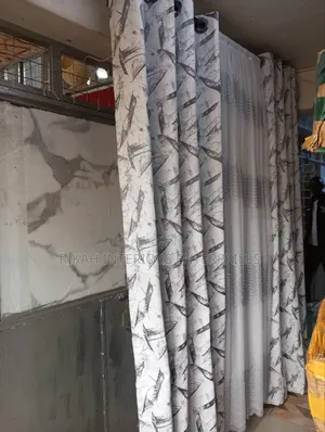 White and Grey Patterned Curtains