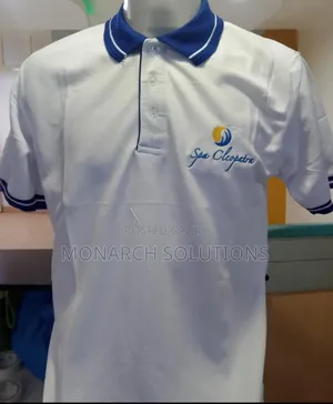 Polo White Body Collar Fit With Embroidery