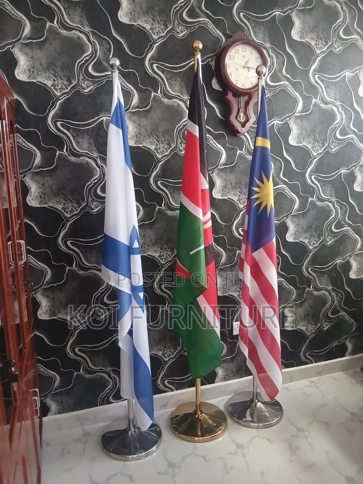 Flag Post : Large Size Flag With a Premium Golden Post