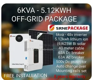 6kva Hybrid Inverter - 5.12kwh Lithium Battery - (6)625w Solar Power