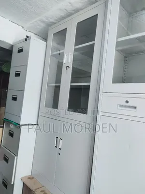 Office Furniture :Glass Top Office Storage Cabinet