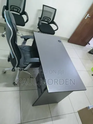 Compact Office Desk+Comfortable Executive Chair (Clean Durable)