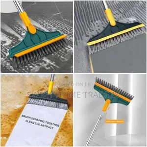 Long Handle 3-in-1 Floor Scrubbing Brush,