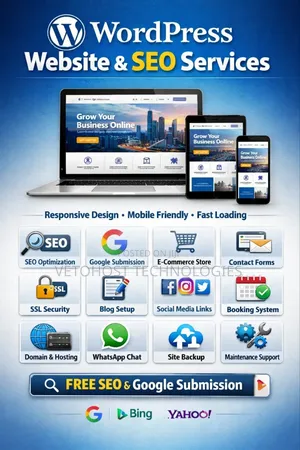Wordpress Website Design + Free Seo Google Submission