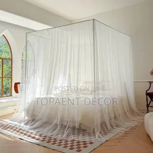 Your Quiet Bubble Against the Night 4 Stand White Mosquito Net