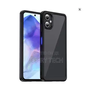Samsung Galaxy A07 Cover Transparent, Clear and Colorless With Black E