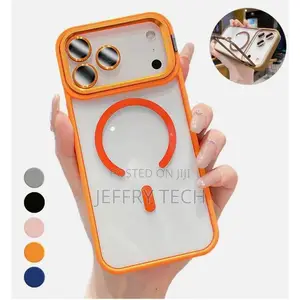 iPhone 17 Pro Cover With Ultra Invisible Metal Holder/ Support Transpa