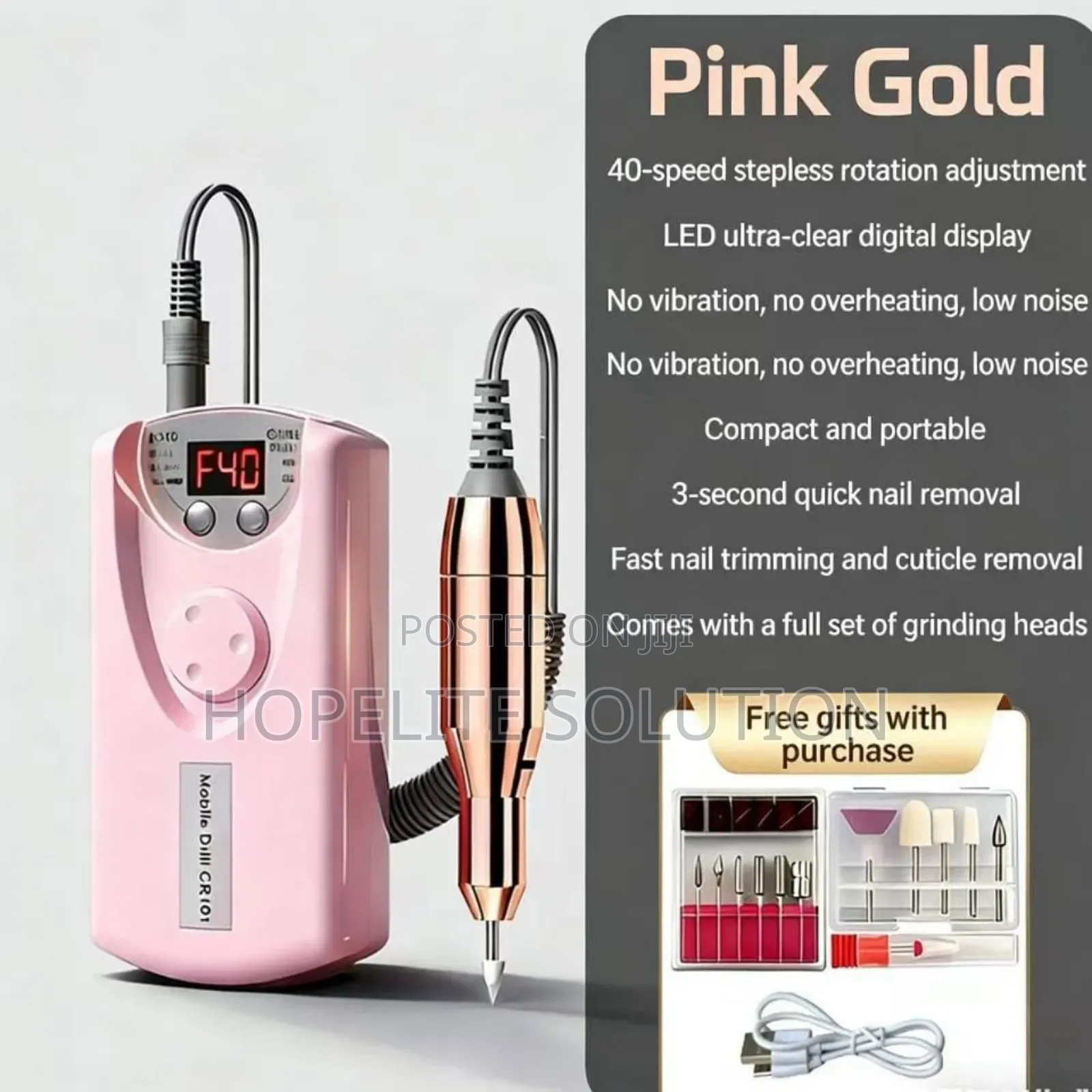 Professional Rechargeable Electric Nail Drill