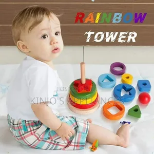 Wooden Rainbow Tower Double Stacked