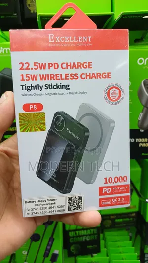 Excellent P8 10000mah Wireless Power Bank – Fast Charging Powerbank